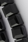 Naniz margele sticlă bila 8x8x8 mm gaură 1 mm fațetat negru ~ 70 bucăți