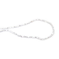 Șir de mărgele cristaline 4x3 mm gaură 1 mm fațetate transparente cu strat AB culoare alb ~145 bucăți