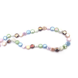 Șir de mărgele cristaline 8x4 mm gaură 1.5 mm fațetate solide cu strat AB culoare perlă MIX ~40 bucăți