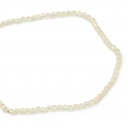 String Beads Crystal Bead 4 ± 4.5mm Hole 1mm Galvanized Matte Half Yellow Pale ± 100 Pieces