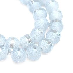 String Beads Crystal Bead 4 ± 4.5mm Hole 1mm Galvanized Matte Half White Smoky ± 100 Pieces
