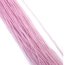 Șir de mărgele de cristal, bilă 2 mm, gaură 1 mm, fațetate, roz deschis, transparente ~170 bucăți