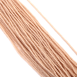 Șir de mărgele de cristal, bilă 3 mm, gaură 1 mm, fațetate, culoare uni, culoarea pielii ~140 bucăți