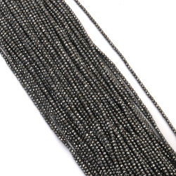 Șir de mărgele cristaline cu bilă, gaură de 3 mm, fațetate, culoare argintiu galvanizat solid ~140 bucăți