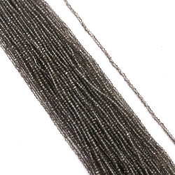 Șir de mărgele cristaline cu bilă, gaură de 2 mm, 0,6 mm, fațetate, galvanizate transparente, culoare gri ~200 bucăți