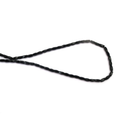 Șir de mărgele cristaline 4x7 mm gaură 1 mm fațetate culoare solidă neagră ~80 bucăți
