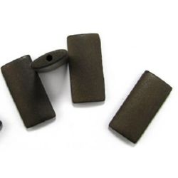 Natural wooden rectangle bead for DIY Jewelry and Crafts 40x19x6 mm hole 3 mm brown - 10 pcs.