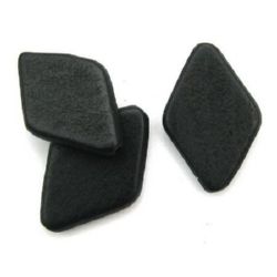 Natural wooden bead for DIY Jewelry and Crafts 45x31 mm hole 6 mm black - 5 pieces