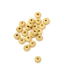 Wooden disk beads 5x10 mm hole 3 mm white - 50 grams ~ 400 pieces