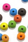 Wooden disk beads 6x12 mm hole 3mm color - 50 grams ~ 230 pieces