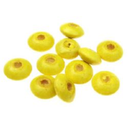 Wood Beads, Disc, Yellow, 5x10mm, hole 3mm, 50 grams ~ 400 pcs