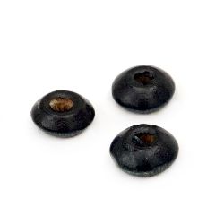 Wooden disk beads 5x10 mm hole 2 mm dark blue - 50 grams ~ 400 pieces