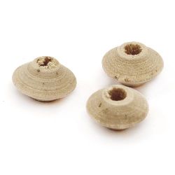 Wooden disk beads 10x6 mm hole 3.5 mm color wood - 20 pieces