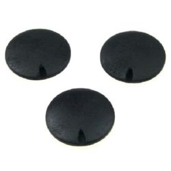 Coin wood 25x5 mm hole overlap 2.5 mm black -10 pieces
