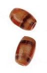 Wooden Beads, Oval with Printed Pattern 12x8 mm, hole 3 mm - 20 grams
