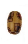 Wooden Beads, Oval with Printed Pattern 12x8mm, hole 3mm - 20g ~ 79pcs