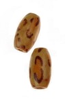 Wooden Beads, Oval with Printed Pattern 15x8 mm, hole 3 mm - 50 grams