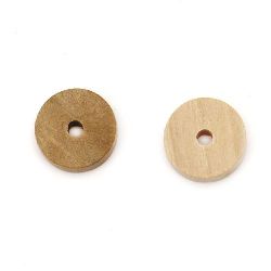 Wooden round beads 15x4 mm hole 3 mm color wood - 20 pieces