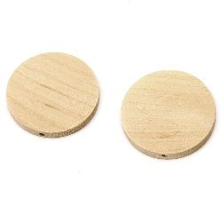 Wooden coin beads 40x5 mm hole 3 mm color wood - 5 pieces