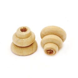 Natural Unfinished Wooden Bead for DIY Jewelry and Crafts 9x10 mm hole 3 mm color wood - 20 pieces