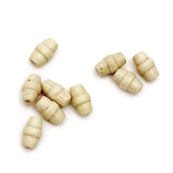 Lemn cilindru 12x8 mm gaură 3 mm alb -20 grame ~ 110 bucăți