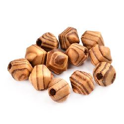 Wooden bead 16x15 mm hole 5 mm two-color - 10 pieces