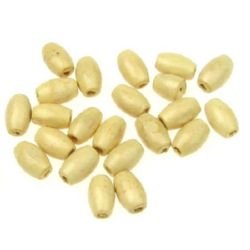 Lemn oval 6x10 mm gaură 3 mm alb - 50 g ~ 400 bucăți