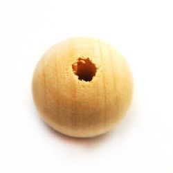 Unfinished wooden round bead for decoration 10 mm hole 3~4mm color wood - 20 pieces