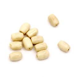 Wooden oval bead for decoration 12x8 mm hole 3 mm white - 50 grams ~ 180 pieces