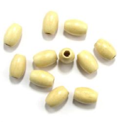 Wooden Beads, Oval, White, 15x10mm, hole 3.5 mm, 20 grams ~ 30 pcs