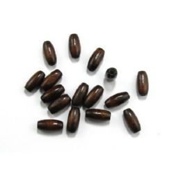Lemn oval 15x7 mm gaură 2,5 mm maro -50 g ~ 180 bucăți