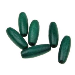 Lemn oval 23x8 mm gaură 3 mm turcoaz -50 g ~ 110 bucăți