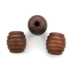 Ξύλινη χάντρα οβάλ 24x22 mm τρύπα 5 ~ 6 mm καφέ -5 τεμάχια