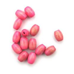 Wooden oval bead for decoration 12x8 mm hole 3 mm pink - 50 g ~ 200 pieces