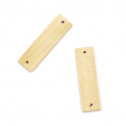 Wooden tile connecting element for decoration  45x13x3.5 mm hole 2 mm natural wood color  - 10 pieces