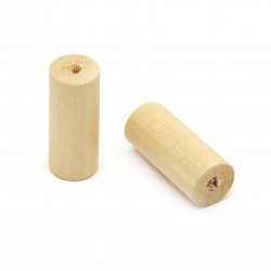  Χάντρα ξύλινη κύλινδρος  35x15 mm τρύπα 5 mm χρώμα ξύλου -5 τεμάχια