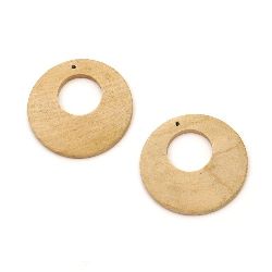 Wooden Pendant round 45x5  mm hole 2 mm color wood - 4 pieces