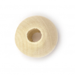 Wooden washer beads 23x12.5 mm hole 6 mm color wood - 5 pieces