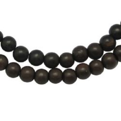 Топче дърво Абанос 6 мм дупка 1 мм черно 12 броя (Ebony beads)