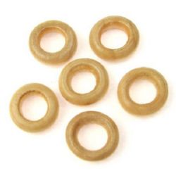 Wooden washer beads 12x4 mm hole 6 mm color wood - 50 pieces