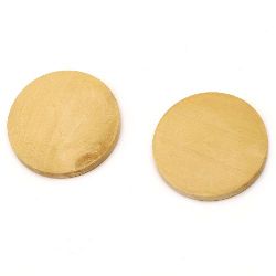 Round wood without hole 35x4 mm wood color -4 pieces