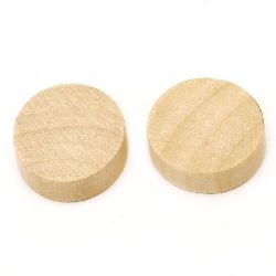 Wooden circle without hole, 29x8 mm, wood color - 5 pieces