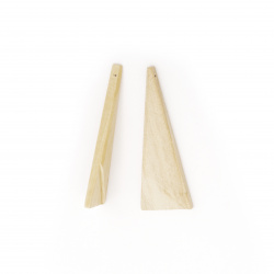 Pandantiv  din lemn pentru triunghi decorativ 55x18x4 mm gaura 1 mm -5 buc