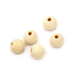 Wooden abacus bead, 12x13 mm, hole 3.5 mm, wood color - 20 grams, approximately 26 pieces