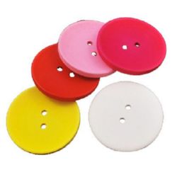 Round wooden flat button 15x4 mm hole 1.5 mm mix - 10 pieces