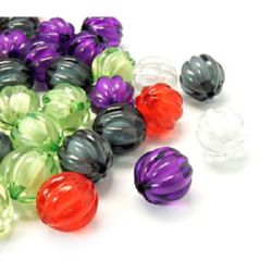 Transparent Acrylic round Bead with white base melon 16 mm hole 2 mm mix - 50 grams