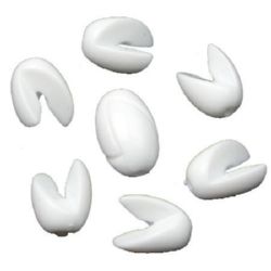 Acrylic Modular Oval Beads, Two-piece Beads, 18x12 mm, Hole: 2 mm, White -10 sets