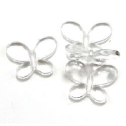Margele fluture de cristal 22x29 mm fațetat transparent - 50 de grame