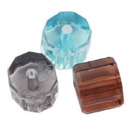 Cilindru cristal  margele 13x14x12 mm gaură 2,5 mm MIX -50 grame ~ 27 bucăți