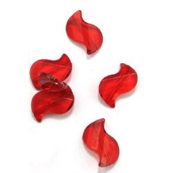Acrylic Transparent Beads imitating Crystal, 15x6 mm, Red - 50 grams